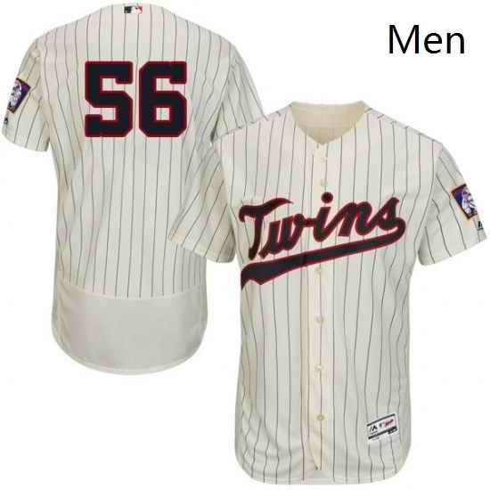 Mens Majestic Minnesota Twins 56 Fernando Rodney Cream Alternate Flex Base Authentic Collection MLB Jersey